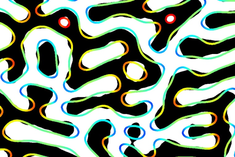 Illustration of domain walls within a ferromagnetic layered material. When...