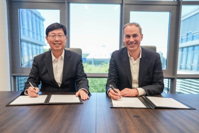 Young Liu, Chairman and CEO of Hon Hai Technology Group (Foxconn) and Cedrik...