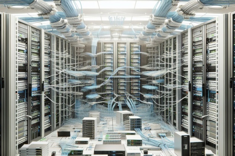 Large-scale optical fiber interconnects in data centers. (Source: Peng Cheng...
