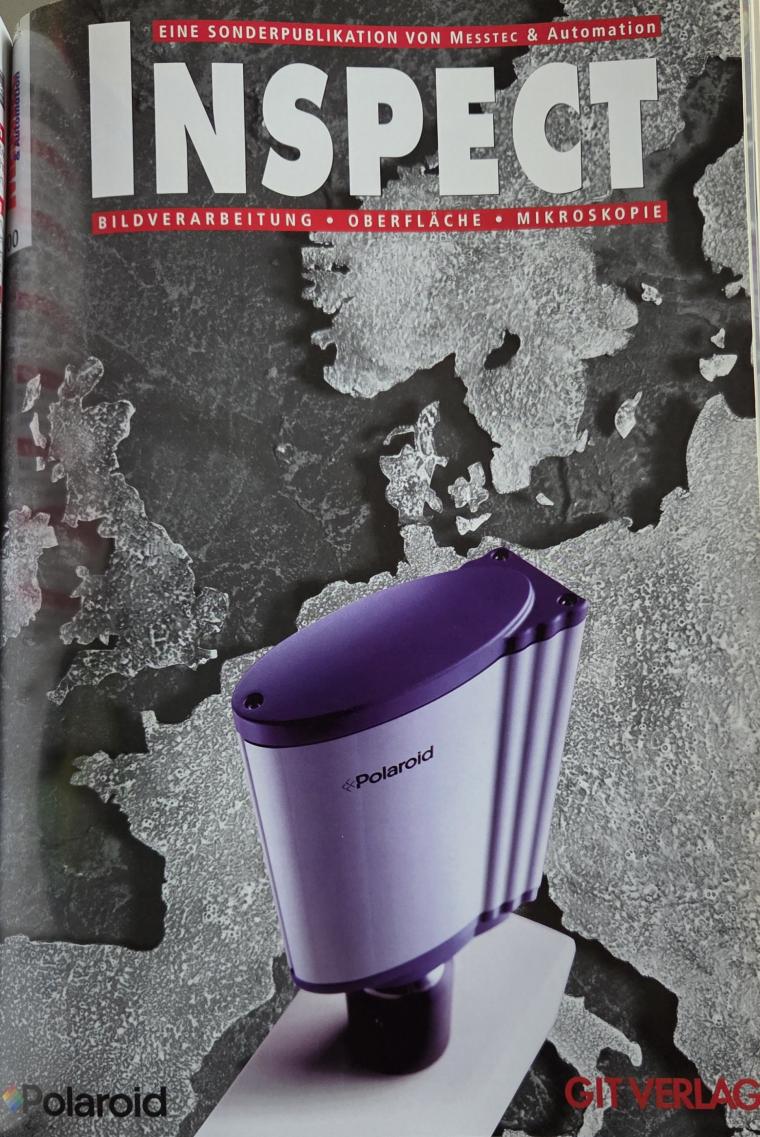 Die Titelseite der INSPECT 1/2000 – der Name zunächst komplett in Versalien....