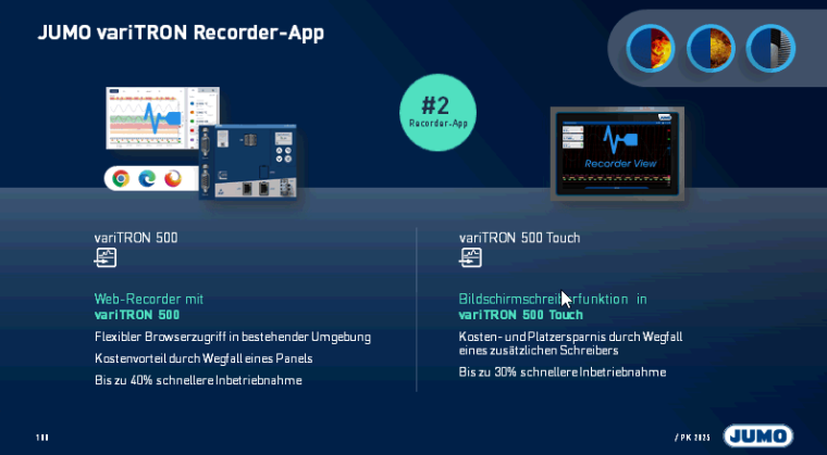 Die VariTron-Familie (SPS-Serie) hat eine Recorder-App integriert, ähnlich wie...